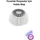 Cantex Döner Başlıklı Mop Yedeği Yedek Paspas 1 Adet | Mikrofiber Temizlik Bezi | Yer Silme Mop Ucu - Gri - Beyaz