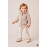 Cantoy Bebek Peluş Ayıcık Kulaklı Kapüşonlu Mont Premium Kalite - Krem - 9 - 12 Ay