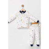 Cantoy Erkek Çocuk Baskılı Pamuklu 2'li Pijama Takımı - Lacivert - Beyaz - 6 Yaş
