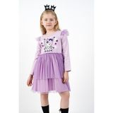 Cantoy Kız Çocuk Kuromi Tül Detaylı Elbise - Lila - 4 - 5 Yaş