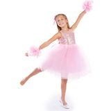 Cantoy Ponpon Kollu Kız Çocuk Doğum Günü Parti Elbisesi Özel Gün Kıyafeti - Pembe - 3 Yaş