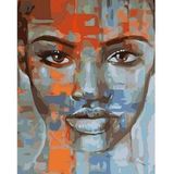 Canvas Hobby Afrikalı Güzel 3 Kasnaklı 40 x 50 cm Sayılarla Boyama Seti
