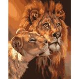 Canvas Hobby Aslanların Aşkı Kasnaklı 40 x 50 cm Sayılarla Boyama Seti