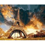 Canvas Hobby Eyfel Kulesi 40 x 50 cm Kasnaklı Sayılarla Boyama Seti Duvar Sticker