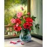 Canvas Hobby Gül Yaprakları 50 x 65 cm Kasnaklı Sayılarla Boyama Seti