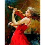Canvas Hobby Keman ve Aşk Kasnaklı 40x50 cm Sayılarla Boyama Seti