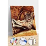 Canvas Hobby Keyfekeder Kedi Kasnaklı 40x50 cm Sayılarla Boyama Seti