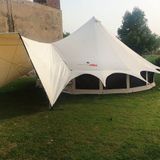 Canvasvilla Star - Yıldız Tasarımlı Ön Varendalı Glamping Çadırı -%100 Pamuk Kanvas 6m Çap - 28 m2-6m Star Bell Tent