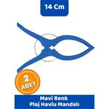 Canvela 2 Adet Mavi Mandal Xl Büyük Boy Şezlong Plaj Havlu Mandalı Halı Asma Battaniye ve Havlu Tutucu Mandal - 6+ Yaş