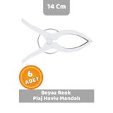 CANVELA 6 Adet Beyaz Mandal XL Büyük Boy Şezlong Plaj Havlu Mandalı Halı Asma Battaniye ve Havlu Tutucu Mandal