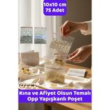 Canvela 75 Adet Kınamıza Hoşgeldiniz ve Afiyet Olsun Temalı Poşet Opp Yapışkanlı Poşet Karışık Gönderilir - 10x10