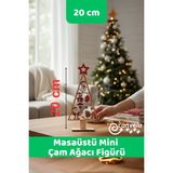 Canvela Yılbaşı Masaüstü 20CM Çam Ağacı Noel Baba Figürü Küçük Boy Yılbaşı Süsü Özel Üretim Hediyelik Biblo - Çok Renkli