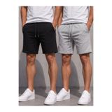 CAONNES Erkek Şort, Siyah Şort, Gri Şort, 2 İplik, Büyük Beden, Spor Şort, Oversize, Bağcıklı, Günlük Şort"