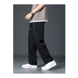 CAONNES Siyah Geniş Kesim Baggy Oversize Büyük Beden Kalıp Rahat Kumaş Eşofman Altı Spor Giyim Pantolon 5kj