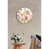 Çap 27cm - Ballı Çiçekler Dekoratif - Cam Duvar Saati