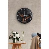 Çap 27cm - Bronz El Dekoratif Cam Duvar Saati