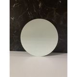 Çap 27CM - Buzlu Cam, Düz Beyaz - Kesme Tahtası - Sunumluk - 0 - 99 ml