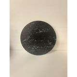 Çap 27CM - Buzlu Cam, Siyah Mermer - Kesme Tahtası - Sunumluk - 0 - 99 ml
