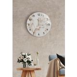 Çap 27cm - Yapay Güller Dekoratif - Cam Duvar Saati