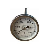Çap Ø63mm 0-500°C 50 cm Dalma Boylu Taş Fırın, Kazan, Pizza, Pide, Ekmek, Seyyar, Köy Bahçe Fırını Termometresi, Paslanmaz Çelik Termovil Kovanlı 500 C° Derece Bi-Metal Sıcaklık Ölçer, PAKKENS TM725.208.63.50