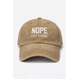 CAP BROS NOPE not today Hayır bu gün değil Nakış Eskitme Şapka Kep