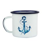 Çapa Emaye Mug Tekli Çelik Üzeri Emaye Kaplama Kupa 350 ml