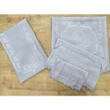 Çapa Ev Etamin Işlemelik 4'lü Bohça Seccade Takımı - Gri - 110 x 110 cm