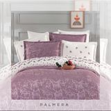 Çapa Home 9 Parça Gelin Seti Yatak Örtüsü Nakışlı Nevresim Çarşaf 6 Yastık - Mor - 240 x 260 cm