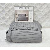 Çapa Home Milano Stone Wash Sakallı Ultrasonic Fırfırlı Çift Kişilik Yatak Örtüsü Renk GRİ
