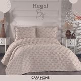 Çapa Home Şönil Yatak Örtüsü / Çeyizlik / Günlük Kullanıma Uygun/ 3 Parça Yatak Örtüsü Hayal - Bej - 240 x 260 cm