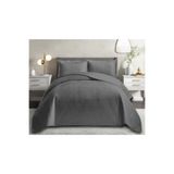 Çapa Home Ultra Soft Kadife Nubuk Çift Kişilik Yatak Örtüsü Antrasit