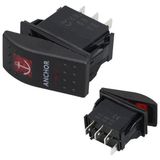 Çapa Irgatı Sembollü Yaylı Işıksız 4 Pinli On-Off 12-24V Marin Switch