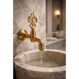 Çapa Osmanlı Model Duvar Tipi Pirinç Hamam Taş Lavabo Kurna Musluğu - Gold - Altın