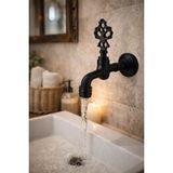 Çapa Osmanlı Model Duvar Tipi Pirinç Hamam Taş Lavabo Kurna Musluğu - Siyah