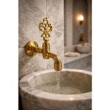 ÇAPA Osmanlı Model Gold Duvar Tipi Pirinç Hamam Taş Lavabo Musluğu