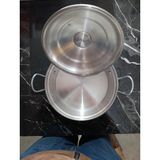 Çapar Group Alüminyum Basık Tencere Metal Kulp Ağız Çap 55 cm 1 Adet - Gri