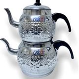 Çapar Group Motifli No 6 Beyaz Çaydanlık
