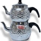 Çapar Group Motifli No:5 Beyaz Çaydanlık