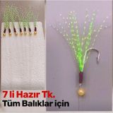 Çapari 2026 Model 7' Li Hazır Takım Tüm Balıkları İçin cok-renkli