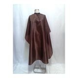 Cape-On Berber Penuarı Saç Kesim Önlüğü Japon Astar Kumaş 150x120 cm Kancalı Boyun Kapatma Kahverengi