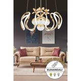 Capella Aydınlatma Oliver Kumandalı 3 Renk Işık Özellikli Modern Gold Kaplama Sarkıt Led Avize Salon Avize