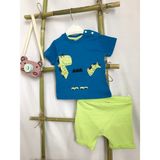 Capella Bebe Erkek Bebek Şortlu Takım Bebek Tişört Bebek Şort Bebek Yazlık Ikili Takım Erkek Bebek Yazlık Tişört-Şort Takımları Bebek Giyim Modelleri Pamuk - 9 Ay - 00Mavi
