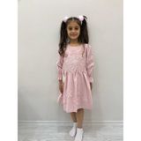 Capella Bebe Kız Çocuk Dantel Işlemeli Çiçek Desenli Kolu Fırfır Detaylı Elbise Kız Çocuk Bayramlık Elbise - 00406 Pembe - 5 Yaş