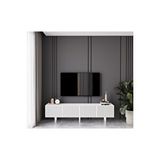 Capella Beyaz Country Mdf 4 Kapaklı Ahşap Ayaklı 180 Cm Tv Ünitesi