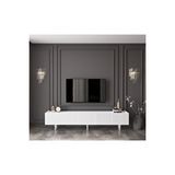 Capella Country Mdf Beyaz 5 Kapaklı Ahşap Ayaklı 200 Cm Tv Ünitesi