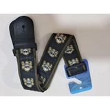 Capella CP106 Gitar Askısı Kuru Kafa Desenli Deri Başlıklı