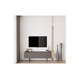 Capella Gri Mdf Country 3 Kapaklı Ahşap Ayaklı 140 Cm Tv Ünitesi