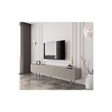 Capella Kumtaşı Rengi Mdf 5 Kapaklı Ahşap Ayaklı 200 Cm Tv Ünitesi Bej