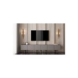 Capella Mdf 6 Kapaklı Ahşap Ayaklı (120 Cm X 2 Adet) 240 Cm Tv Ünitesi Gri