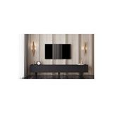Capella Mdf 6 Kapaklı Ahşap Ayaklı (120 Cm X 2 Adet) 240 Cm Tv Ünitesi Siyah